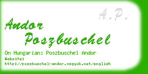 andor poszbuschel business card